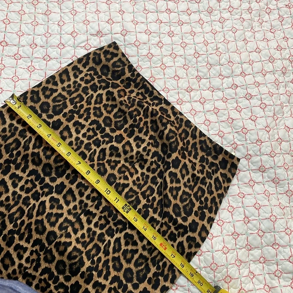 Michael Kors, leopard print pencil skirt with exposed back zipper